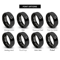 font options for inside engraving on black hog rings