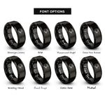 font options for inside engraving on black hog rings