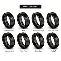 font options for inside engraving on black hog rings