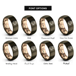 font options for inside engraving on gunmetal & rose gold hog rings