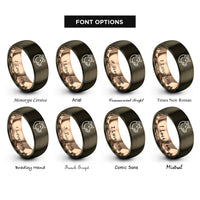 font options for inside engraving on gunmetal & rose gold hog rings