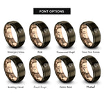 font options for inside engraving on gunmetal & rose gold hog rings