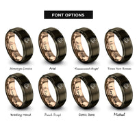 font options for inside engraving on gunmetal & rose gold hog rings