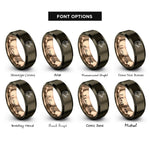 font options for inside engraving on gunmetal & rose gold hog rings