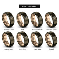 font options for inside engraving on gunmetal & rose gold hog rings