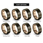 font options for inside engraving on gunmetal & rose gold hog rings