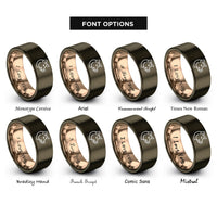 font options for inside engraving on gunmetal & rose gold hog rings