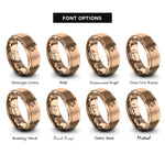 font options for inside engraving on rose gold hog rings