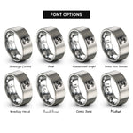 font options for inside engraving on gray hokusai wave crest rings