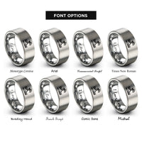 font options for inside engraving on gray hokusai wave crest rings