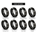 font options for inside engraving on black & grey hole punch rings