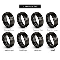 font options for inside engraving on black hole punch rings