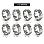font options for inside engraving on grey hole punch rings