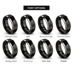 font options for inside engraving on black & grey hole punch pliers rings