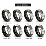 font options for inside engraving on black & gray hole punch pliers rings