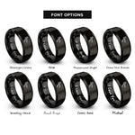 font options for inside engraving on black hole punch pliers rings