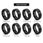 font options for inside engraving on black hole saw rings