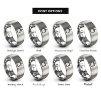 font options for inside engraving on grey hole saw rings