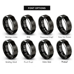font options for inside engraving on black & silver holland lop rings