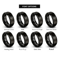 font options for inside engraving on black holland lop rings