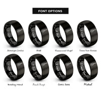 font options for inside engraving on black hollowbody archtop rings
