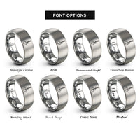 font options for inside engraving on gray hollowbody archtop rings