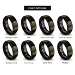 font options for inside engraving on gunmetal & black holy water bottle rings