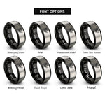 font options for inside engraving on black & silver honey bee rings