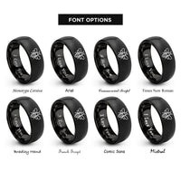 font options for inside engraving on black honey bee rings