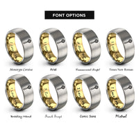 font options for inside engraving on gold & silver honey dipper rings