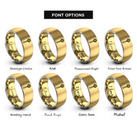 font options for inside engraving on gold & grey honey dipper rings