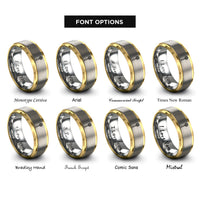 font options for inside engraving on gold & silver honey dipper rings