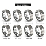 font options for inside engraving on gray honey dipper rings