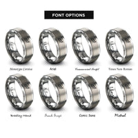 font options for inside engraving on silver honeybee rings