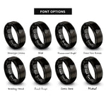 font options for inside engraving on black honeycomb cells rings