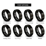 font options for inside engraving on black honeycomb lines rings