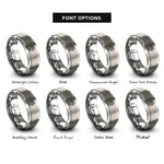 font options for inside engraving on gray hong kong rings