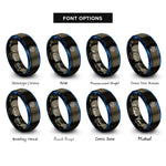 font options for inside engraving on gunmetal & blue hong kong rings