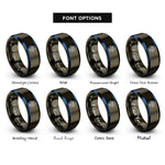 font options for inside engraving on gunmetal & blue hong kong rings
