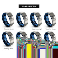 font options for inside engraving on blue & silver hong kong skyline rings