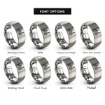 font options for inside engraving on gray hong kong skyline rings