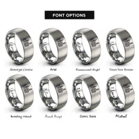 font options for inside engraving on gray hong kong skyline rings