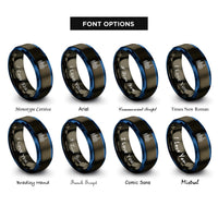 font options for inside engraving on gunmetal & blue hong kong skyline rings
