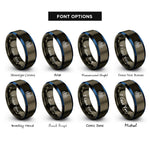 font options for inside engraving on gunmetal & blue hong kong skyline rings