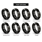 font options for inside engraving on black & gray honor guard flag rings