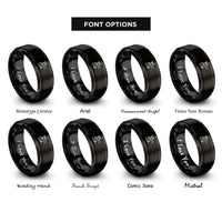 font options for inside engraving on black honor guard flag rings