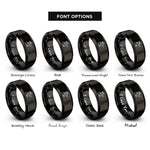 font options for inside engraving on black honor guard flag rings
