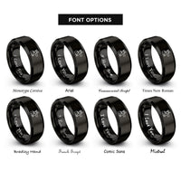 font options for inside engraving on black honor guard flag rings