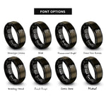 font options for inside engraving on gunmetal & black honor guard flag rings