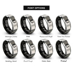 font options for inside engraving on black & grey honor wreath rings